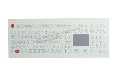 China Membrane Matrial Metal Keyboard With Trackball ,108 Keys , White for sale