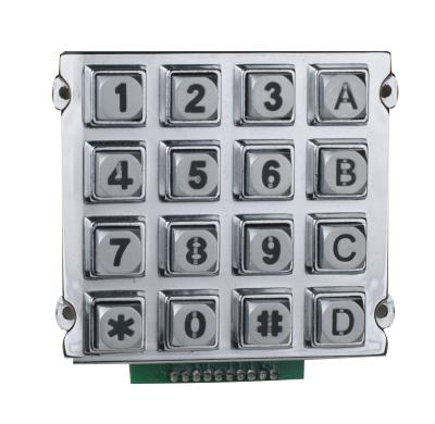 China External Mini Die Casting Metal Keypad 4 X 4 Rear Panel Mounting for sale
