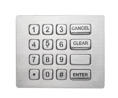 China Durable16 keys backlit brushed steel numeric keypad with USB electronic controller for sale