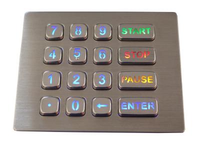 China 16 Keys IP67 Panel Mount Keypad Backlit Customized Stainless Steel Keypad for sale
