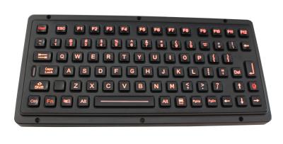 China Black titanium vandal proof ruggedized keyboard with industrial backlight for sale