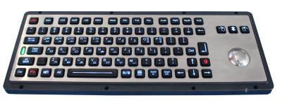 China Brushed backlight industrial metal trackball keyboards for industrial & military for sale