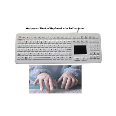 China Medical Keyboard Silicone Hospital Rubber With Touchpad Antibacterial for sale