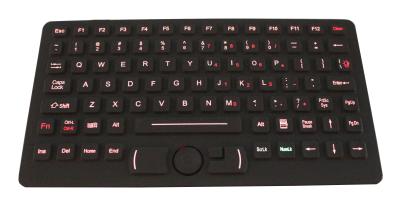 China Red Backlit Silicone Industrial Keyboard With Fsr Mouse , Emc Wide Temperature Keyboard for sale