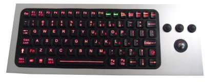 China 86 el teclado industrial del silicón de la prenda impermeable de las llaves IP68 con el Trackball selló el teclado en venta