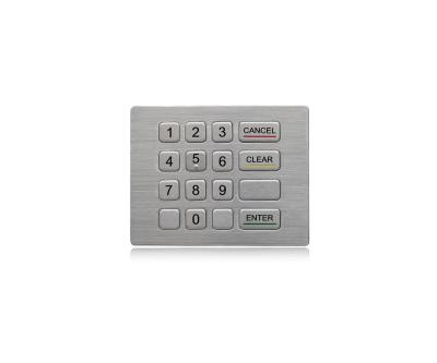 China Water Proof And Vandal Proof Metal Industrial Keypad 16 Keys Compact Format ATM Keypad for sale