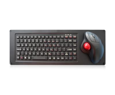 China EMC Silicone Rubber Keyboard With optical Trackball Aluminum Housing for sale