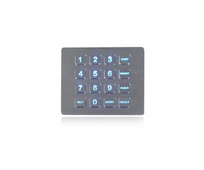 China Panel Mount Keypad 16 Button 0.45mm Short Stroke Metal Numeric Keypad for sale