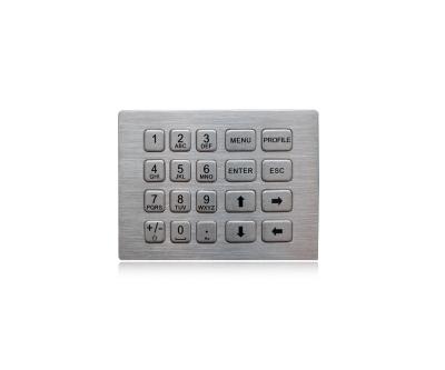 China 20 Keys IP65 Metal Keypad Hyper Ruggedized Piezo For Bank Machine Keypad for sale