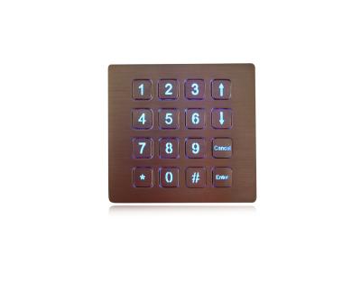 China IP65 Numeric Keypad Top Panel Mount Backlit USB Red Or Blue 16 Keys for sale
