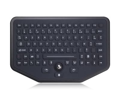 China Stand Alone Industrial Illuminated Keyboard With Trackball Black Color for sale
