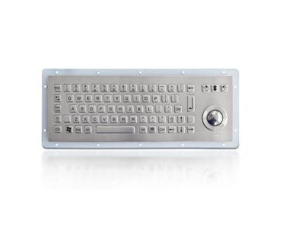 China Rear panel mounting mini IP65 metal keyboard with 25mm optical trackball for sale