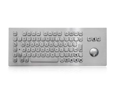 China 81 Keys IP65 Waterproof Metal Stainless Pc Desktop Keyboard With 38mm Trackball for sale