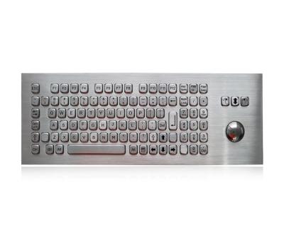 China IP65 82 Keys Embedded Milk Proof Metal Kiosk Keyboard Optical Trackball For Outdoor for sale