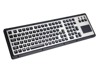 China IP65 Brushed Steel Liquid Proof Ruggedized Keyboard 106 Keys With Touchpad for sale