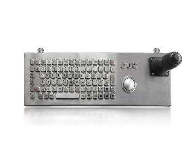 China Flat Desktop Stainless Steel Keyboard Compact Format IP68 Dynamic Vandal Proof for sale
