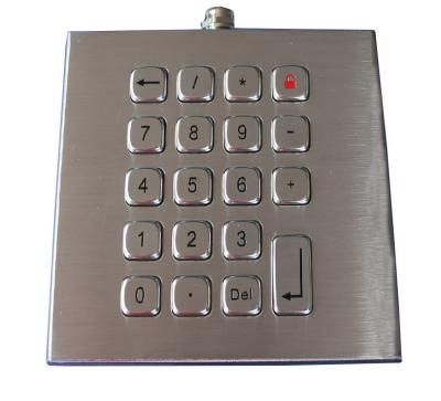 China IP67 Compact Metal Keypad Brushed SS Movable Desk Top 19 Keys for sale