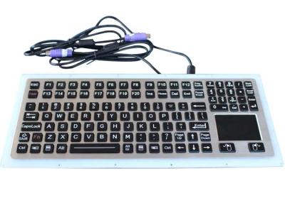 China 116 Keys IP67 Black Vandproof Stainless Steel Industrial Keyboard With Touchpad for sale