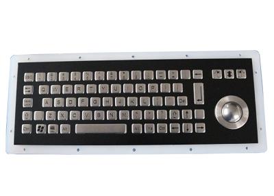 China 71 Keys IP67 Industrial Keyboard With Trackball Black Metal Panel Mount Stainless Steel for sale