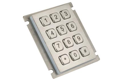 China Bank ATM Matrix Panel Mount Keypad IP67 Rated 12 Keys Metal Stainless Steel for sale