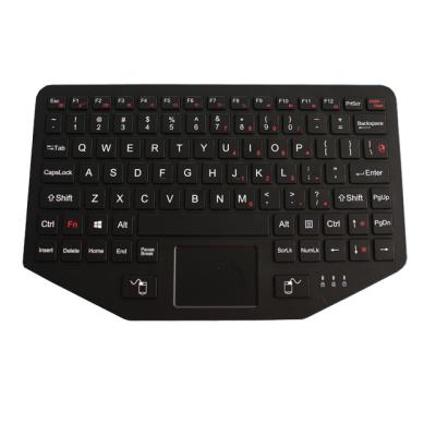 China Industrial Ruggedized Vehicle Keyboard IP65 USB PS2 Interface With Touchpad Fn Keys for sale