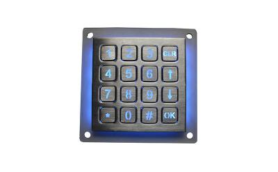 China 16 Keys Dot Matrix Dynamic Backlit Metal Keypad Access Control Kiosk 4 X 4 for sale