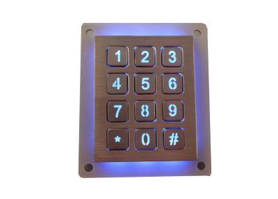 China Dot Matrix Metal Numeric Keypad 0.45mm Key Travel IEC 60512-6 Stainless Steel for sale