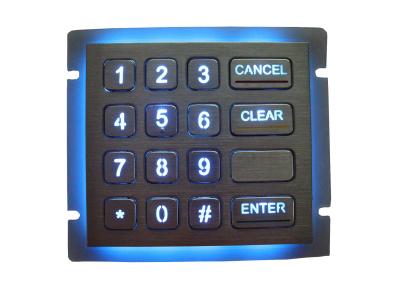 China 0.45mm Travel Metal Numeric Keypad Stainless Steel Dot Matrix With Backlight for sale