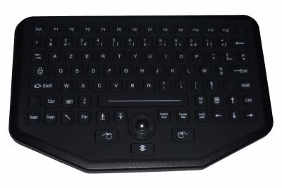 China 92 key sealed rugged silicone rubber industrial keyboard with trackball for Vehicle use for sale