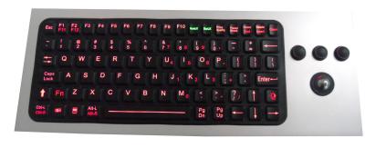 China 86 keys red silicone rubber military grade keyboard with PS/2 , USB connection cables for sale