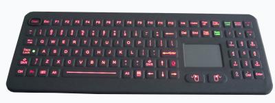 China Red illuminated 108 key ruggedized full keyboard with touchpad for medical for sale