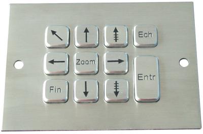 China CE , FCC , ROHS 11 keys industrial waterproof metal keypad with PS/2 interface for sale