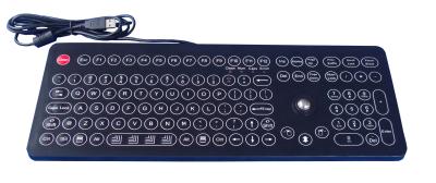 China USB desk top  membrane industrial keyboard with trackball 16mm ,108 key for sale