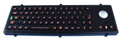 China Backlit Stainless Steel keyboard Black Color Waterproof with 71 keys for sale