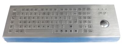 China Movable 0.45mm flat keys Industrial Metal Keyboard with 800DPI optical trackball for sale