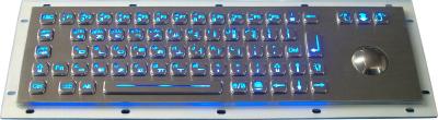 China IP65 Long stroke Backlit USB Keyboard with trackball , industrial metal keyboard for sale