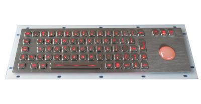 China IP65 metal backlit USB keyboard with illuminated transparent  mechanical trackball for sale