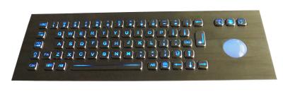 China Stainless steel Illuminated USB Keyboard with trackball Compact Format for sale
