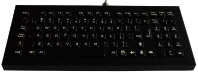 China Desktop Black Black Metal Keyboard with numeric keypad and Fn keys , metallic keyboard for sale