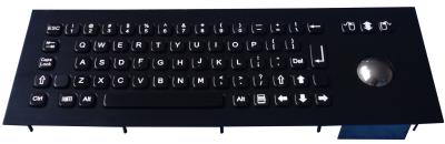 China Panel Mount 69 Keys Trackball Black Metal Keyboard with Linux , Unix , Mac OSX for sale