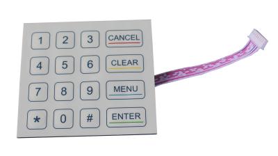 China 16 key flat industrial custom membrane keypads with industrial metal dome PCB for sale