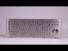 104 Keys Stianless Steel Panel Mounted Keyboard IP67 With Trackball 800DPI