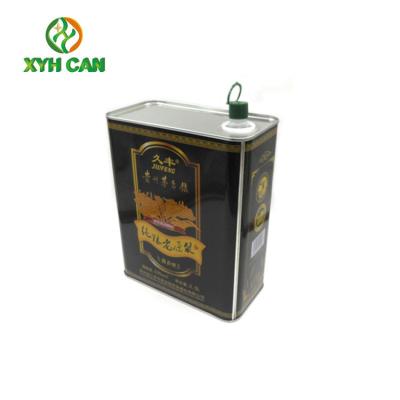 China Tin Cans for Olive Oil Rubber Stopper Empty Metal Cans Cooking Oil Cans CMYK Printing for sale