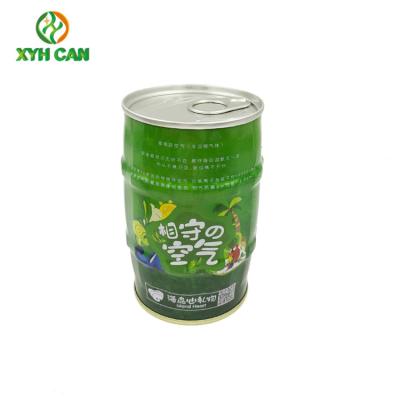 China CMYK 0.21mm Thickness Round Tin Boxes For 250ml Juice for sale