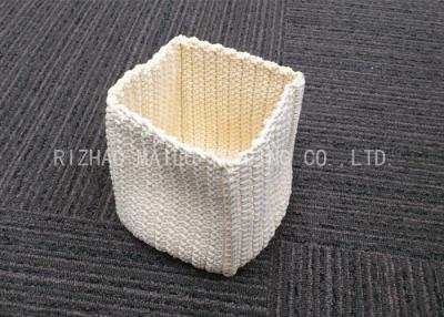 China Square Bottom Crochet T - Shirt Basket Durable Crochet Laundry Basket Retangular for sale