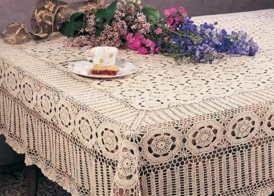 China O algodão da nata retangular faz crochê o pano de tabela feito crochê da tampa de tabela mão lavável à venda