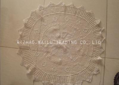 中国 帆立貝の端が付いている Multigrids のかぎ針編みの Doilies の綿のかぎ針編みの円形のテーブルクロス 販売のため