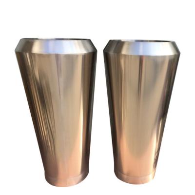 China Stainless steel mirror planter cylinder round flower pot bucket for sale