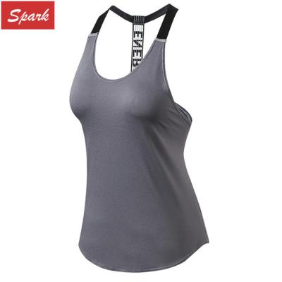 China Women dry fit open side loose plain breathable sport bra gym tank top for sale