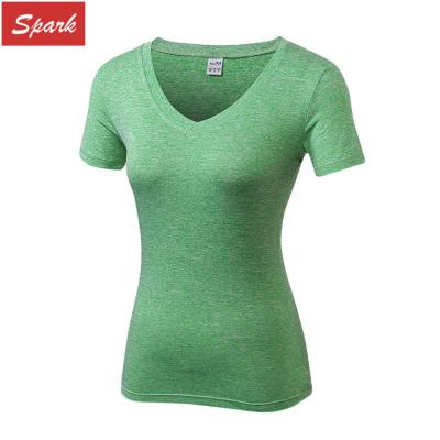 China Ladies Boat Neck Solid Color Soft Light Sweat Front Knot Sport T-Shirt for sale